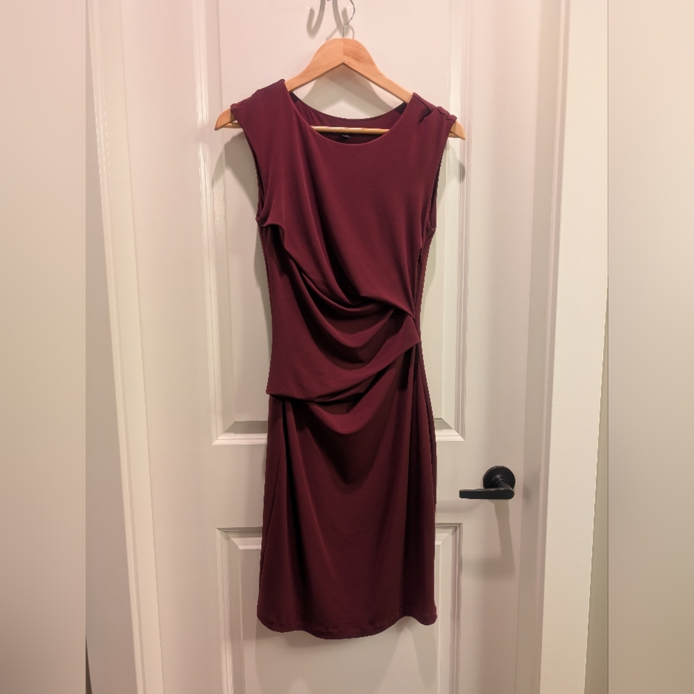 Jacob Red Ruched Sheath Midi Dress